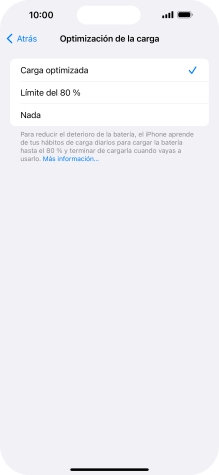 Pulsa Carga optimizada para activar o desactivar la función. Pulsa Carga optimizada para activar o desactivar la función.