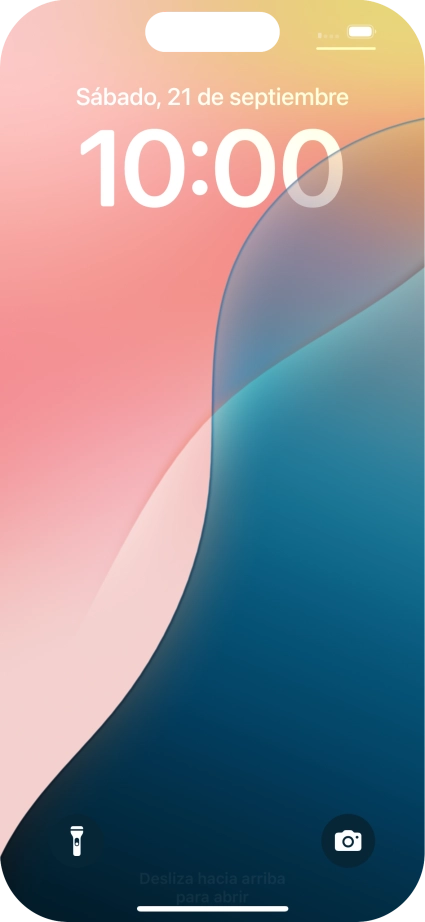 Desliza el dedo hacia arriba desde la parte inferior de la pantalla. Desliza el dedo hacia arriba desde la parte inferior de la pantalla.