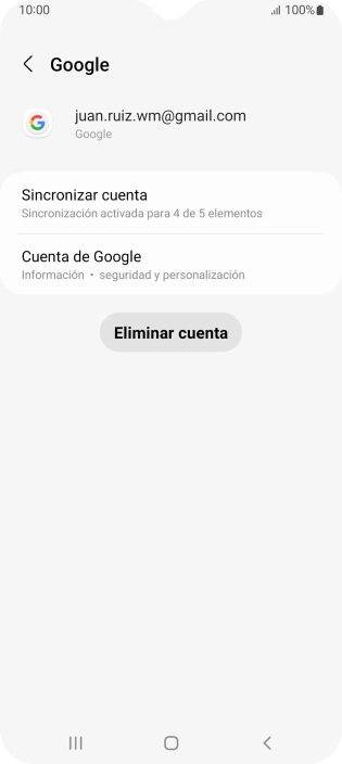 Pulsa Sincronizar cuenta. Pulsa Sincronizar cuenta.