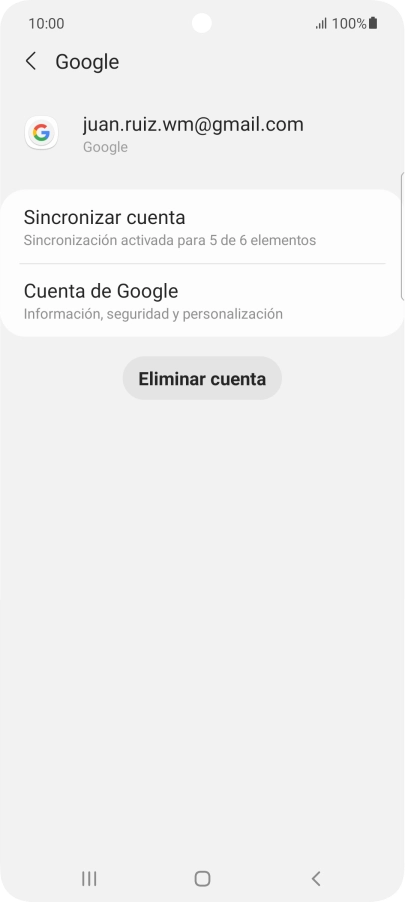 Pulsa Sincronizar cuenta. Pulsa Sincronizar cuenta.