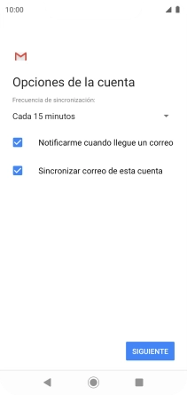 Si aparece en la pantalla esta imagen, tu cuenta de correo electrónico ha sido reconocida y configurada automáticamente. Sigue las indicaciones de la pantalla para introducir más información y terminar la configuración.