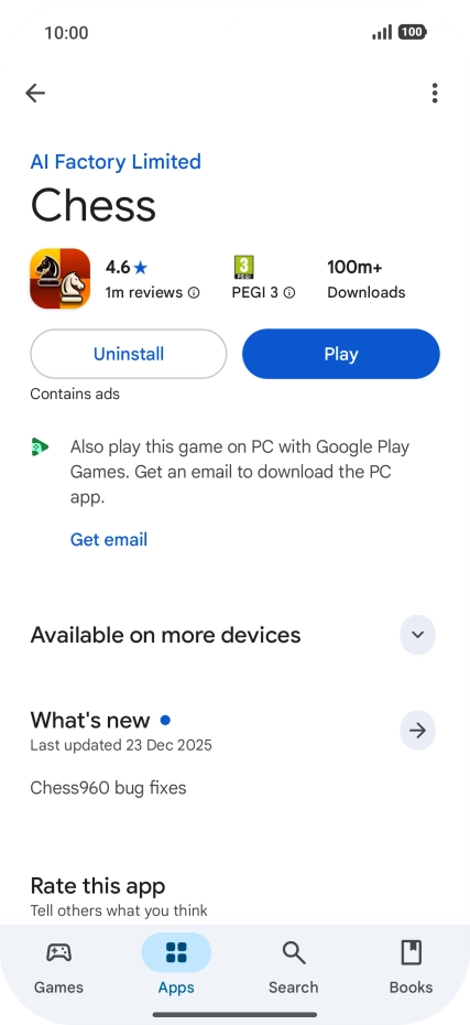 Press Uninstall.