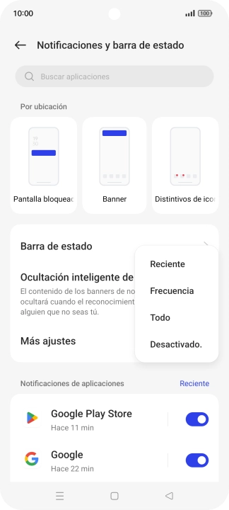 Pulsa el ajuste deseado. Pulsa el ajuste deseado.