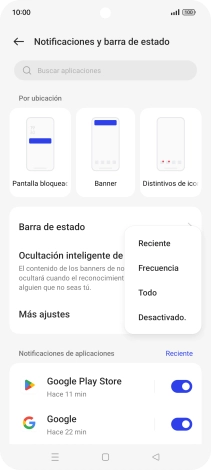 Pulsa el ajuste deseado. Pulsa el ajuste deseado.