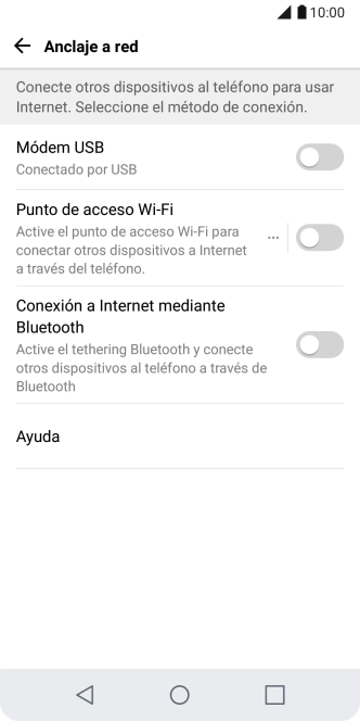 Pulsa Punto de acceso Wi-Fi.