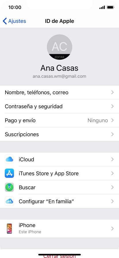 Pulsa iCloud.