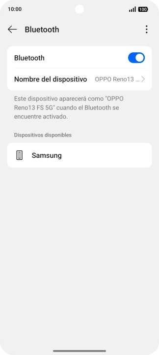 Pulsa el dispositivo Bluetooth deseado y sigue las indicaciones de la pantalla para vincular el dispositivo al teléfono. Pulsa el dispositivo Bluetooth deseado y sigue las indicaciones de la pantalla para vincular el dispositivo al teléfono.