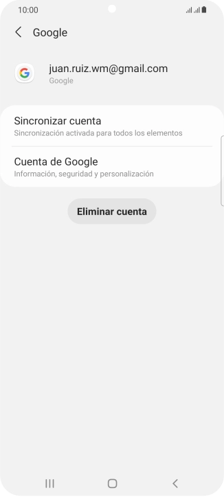 Pulsa Sincronizar cuenta. Pulsa Sincronizar cuenta.