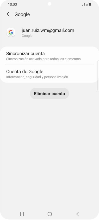 Pulsa Sincronizar cuenta. Pulsa Sincronizar cuenta.