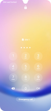 Si es necesario desbloquear la tarjeta SIM, introduce el código PIN y pulsa OK. Si es necesario desbloquear la tarjeta SIM, introduce el código PIN y pulsa OK.