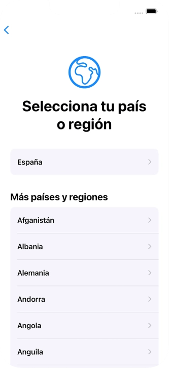 Pulsa el país o el área deseados. Pulsa el país o el área deseados.