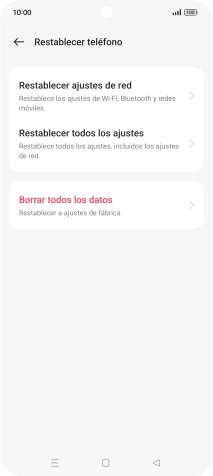 Pulsa Restablecer ajustes de red. Pulsa Restablecer ajustes de red.