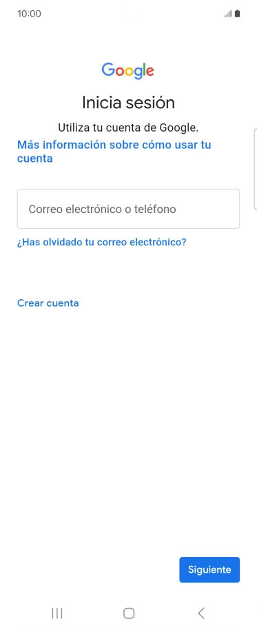 Si no tienes una cuenta de Google, pulsa Crear cuenta y sigue las indicaciones de la pantalla para ver cómo crear una cuenta nueva. Si no tienes una cuenta de Google, pulsa Crear cuenta y sigue las indicaciones de la pantalla para ver cómo crear una cuenta nueva.