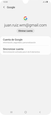 Pulsa Sincronizar cuenta. Pulsa Sincronizar cuenta.