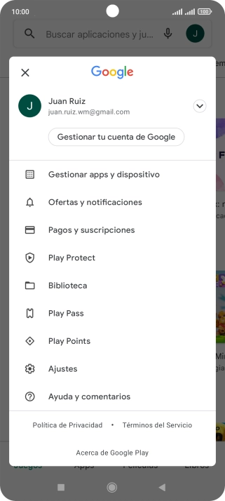 Pulsa Gestionar apps y dispositivo.