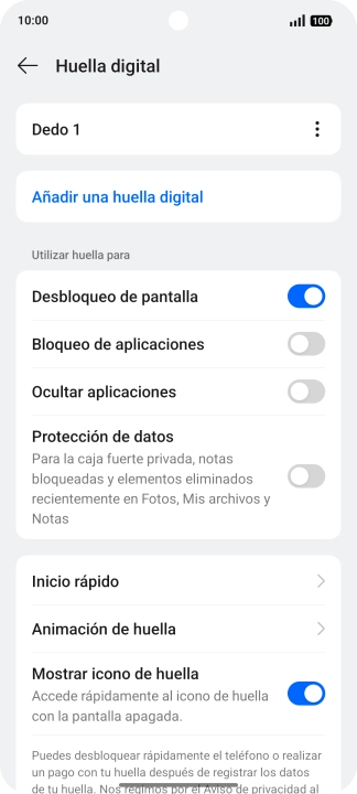 Pulsa los indicadores para activar o desactivar los ajustes deseados. Pulsa los indicadores para activar o desactivar los ajustes deseados.