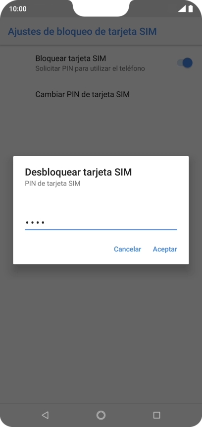 Introduce tu código PIN y pulsa Aceptar. Introduce tu código PIN y pulsa Aceptar.