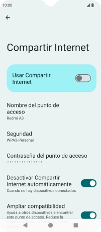 Pulsa Contraseña del punto de acceso e introduce una contraseña. Pulsa Contraseña del punto de acceso e introduce una contraseña.