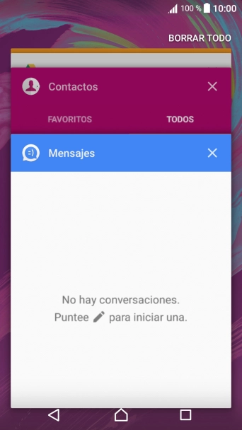 Para cerrar una sola aplicación en ejecución, desliza el dedo hacia la derecha sobre la aplicación deseada.