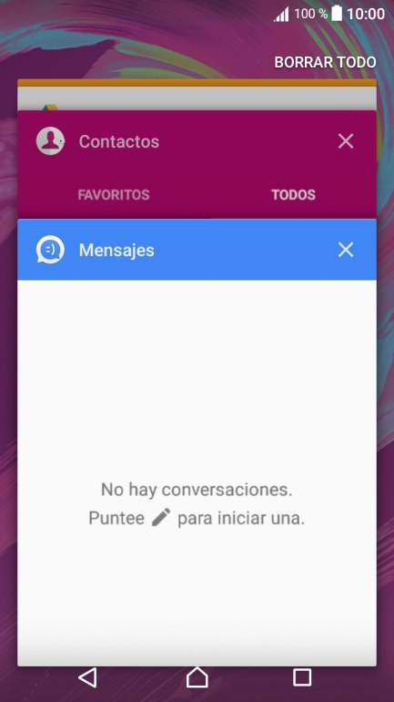 Para cerrar una sola aplicación en ejecución, desliza el dedo hacia la derecha sobre la aplicación deseada.