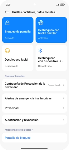 Pulsa Bloqueo de pantalla.