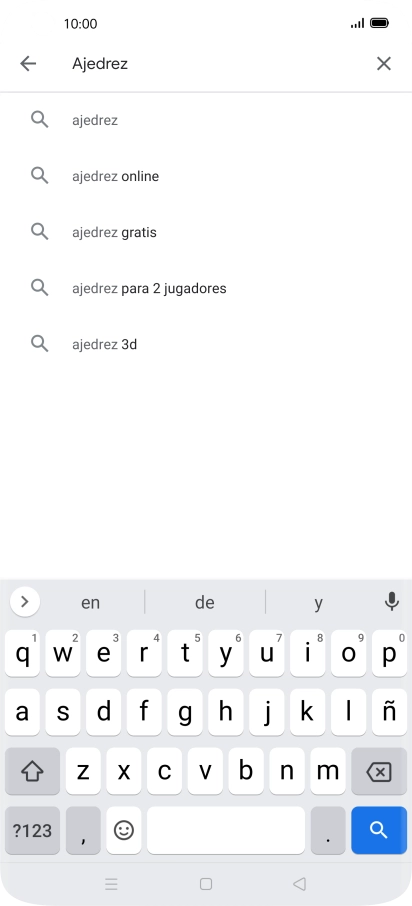 Introduce el nombre del tema o de la app y pulsa el icono de búsqueda. Introduce el nombre del tema o de la app y pulsa el icono de búsqueda.