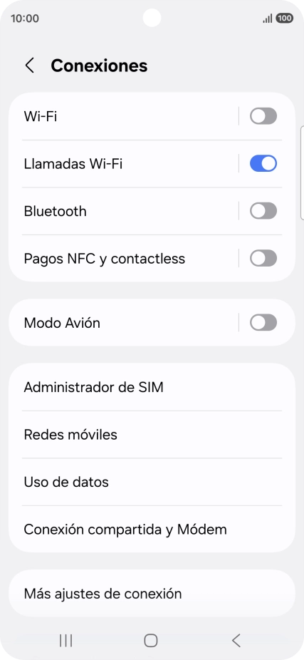 Pulsa Redes móviles.