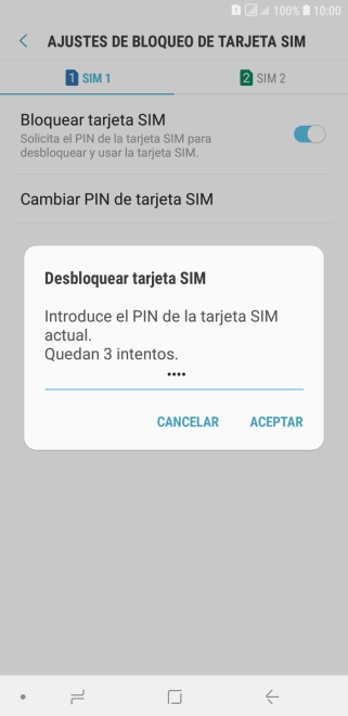 Introduce tu código PIN y pulsa ACEPTAR. Introduce tu código PIN y pulsa ACEPTAR.