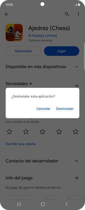 Pulsa Desinstalar.