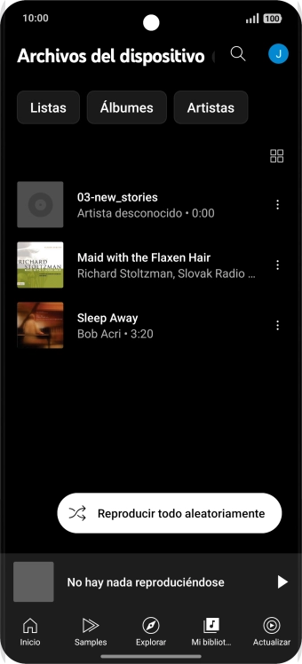 Pulsa el archivo de música deseado. Pulsa el archivo de música deseado.