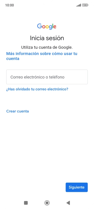 Si no tienes una cuenta de Google, pulsa Crear cuenta y sigue las indicaciones de la pantalla para ver cómo crear una cuenta nueva. Si no tienes una cuenta de Google, pulsa Crear cuenta y sigue las indicaciones de la pantalla para ver cómo crear una cuenta nueva.
