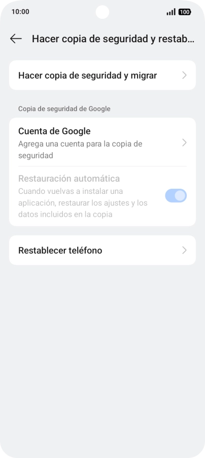 Pulsa Restablecer teléfono. Pulsa Restablecer teléfono.