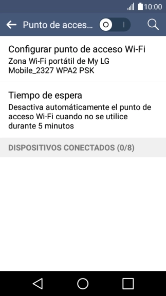 Pulsa Configurar punto de acceso Wi-Fi. Pulsa Configurar punto de acceso Wi-Fi.