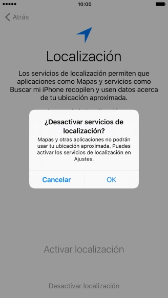 Si desactivas la función, pulsa OK. Si desactivas la función, pulsa OK.