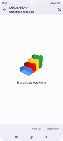 Si deseas crear una nueva carpeta, pulsa el icono de nueva carpeta y sigue las indicaciones de la pantalla para crearla. Si deseas crear una nueva carpeta, pulsa el icono de nueva carpeta y sigue las indicaciones de la pantalla para crearla.