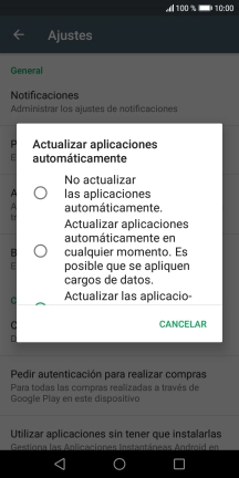 Para desactivar la actualización automática de apps, pulsa No actualizar las aplicaciones automáticamente.. Para desactivar la actualización automática de apps, pulsa No actualizar las aplicaciones automáticamente..