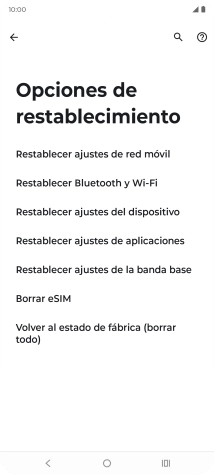 Pulsa Restablecer ajustes de red móvil. Pulsa Restablecer ajustes de red móvil.
