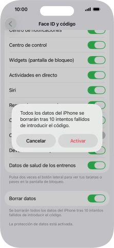 Si activas la función, pulsa Activar. Si activas la función, pulsa Activar.