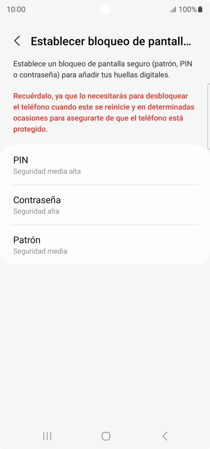 Pulsa el código de seguridad deseado y sigue las indicaciones de la pantalla para crear un código de seguridad del teléfono adicional. Pulsa el código de seguridad deseado y sigue las indicaciones de la pantalla para crear un código de seguridad del teléfono adicional.