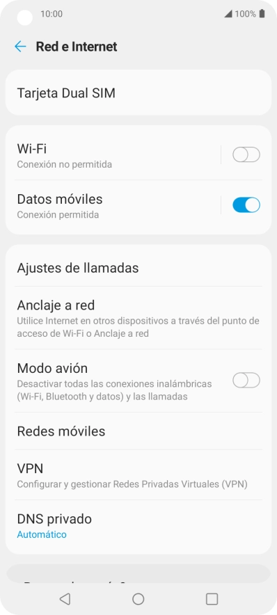 Pulsa Datos móviles.