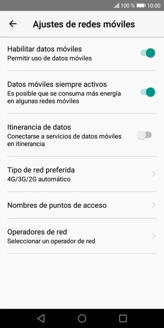 Pulsa Operadores de red y espera mientras el teléfono está buscando redes.
