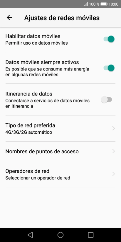 Pulsa Operadores de red y espera mientras el teléfono está buscando redes.