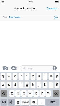 Si el destinatario puede recibir iMessages, aparecerá el texto iMessage en el campo de escritura. Si el destinatario puede recibir iMessages, aparecerá el texto iMessage en el campo de escritura.