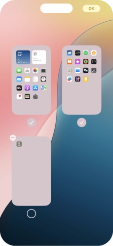 Pulsa el icono de eliminar junto a la página de la pantalla de inicio deseada. Pulsa el icono de eliminar junto a la página de la pantalla de inicio deseada.