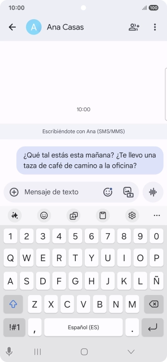 Empieza una conversación y pulsa el icono de IA. Empieza una conversación y pulsa el icono de IA.