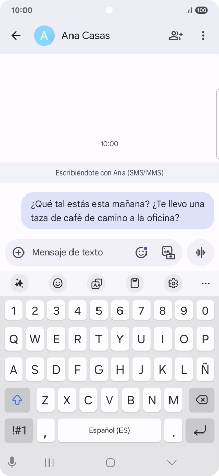 Empieza una conversación y pulsa el icono de IA. Empieza una conversación y pulsa el icono de IA.