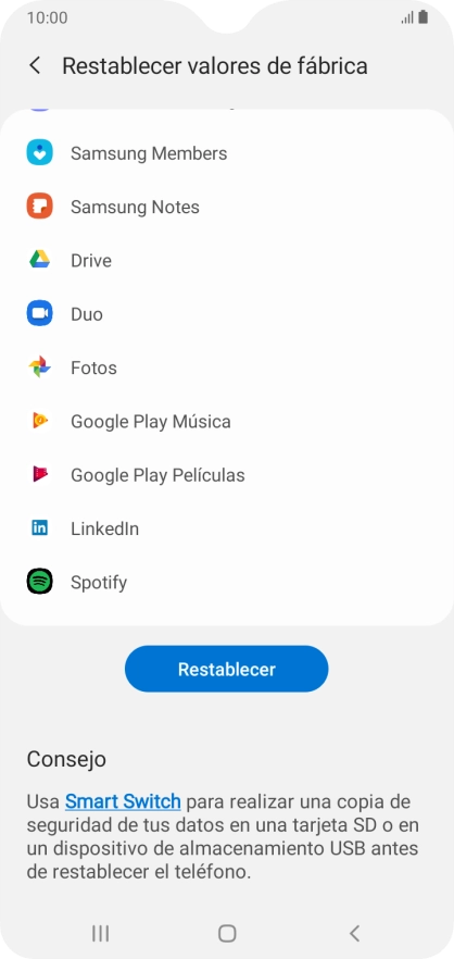 Pulsa Restablecer. Pulsa Restablecer.