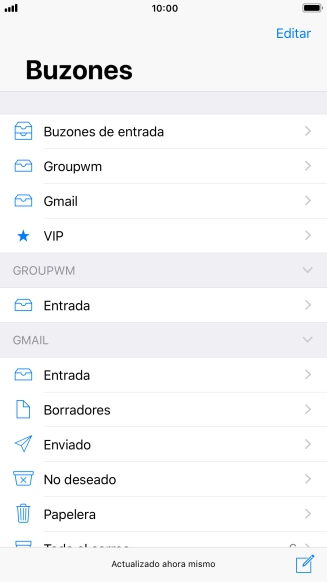Pulsa la cuenta de correo electrónico deseada. Pulsa la cuenta de correo electrónico deseada.