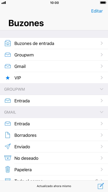 Pulsa la cuenta de correo electrónico deseada. Pulsa la cuenta de correo electrónico deseada.