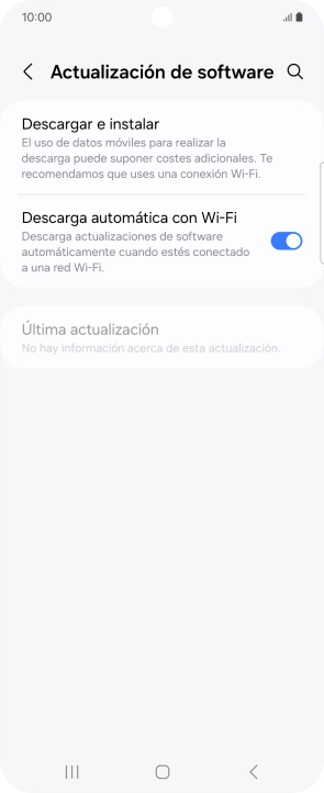 Pulsa Descargar e instalar. Si hay una versión de software nueva disponible, aparecerá ahora en la pantalla. Sigue las indicaciones de la pantalla para actualizar el software del teléfono. Pulsa Descargar e instalar. Si hay una versión de software nueva disponible, aparecerá ahora en la pantalla. Sigue las indicaciones de la pantalla para actualizar el software del teléfono.